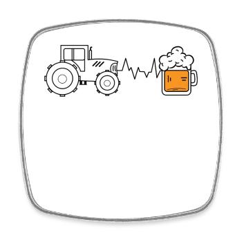 Motor Vehicle Tractor Commercial Vehicle Arable Farming Field - Square fridge magnet - white - Front