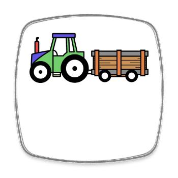 Feld Landwirt Traktor Landmaschinen Bauernhof - Viereckiger Kühlschrankmagnet - Weiß - Vorne