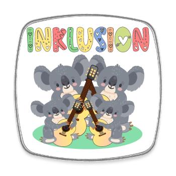 INKLUSION VIELFALT - GLEICHBERECHTIGUNG - FAMILIE - Viereckiger Kühlschrankmagnet - Weiß - Vorne