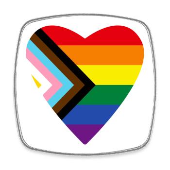 PrideLove - Viereckiger Kühlschrankmagnet - Weiß - Vorne