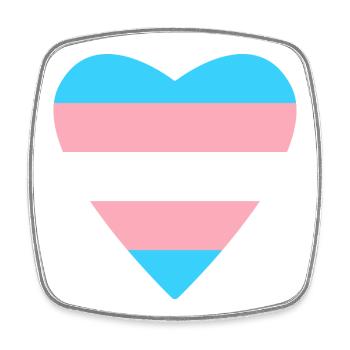 Trans PrideLove - Viereckiger Kühlschrankmagnet - Weiß - Vorne