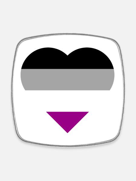 Asexual Pride Heart Design - Square fridge magnet - white