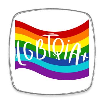 LGBTQIA+ Rainbow Pride Design - Square fridge magnet - white - Front