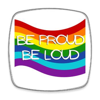 Stolz Laut Pride Flag Design - Viereckiger Kühlschrankmagnet - Weiß - Vorne