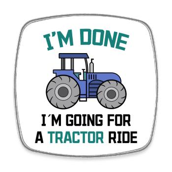 Bauer Traktor Statement Bauernhof Landwirtschaft - Viereckiger Kühlschrankmagnet - Weiß - Vorne