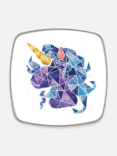 Unicorn Luna Chibi Child - Square fridge magnet - white