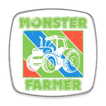 Farm Farmer Vehicle Statement Tractor - Square fridge magnet - white - Front