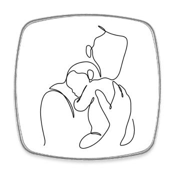 Vater-Sohn-Geschenk für Neugeborene personalisiert - Viereckiger Kühlschrankmagnet - Weiß - Vorne