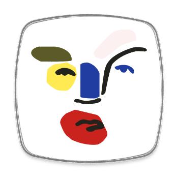 Fendȉ Face - Square fridge magnet - white - Front
