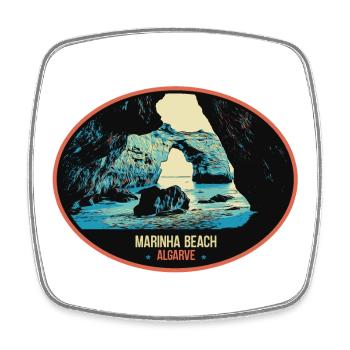 Sea cave in the Algarve explore the hidden beauty - Square fridge magnet - white - Front