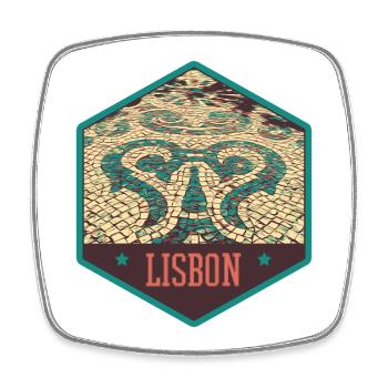Illustration Chaussée Traditionnelle Portugal - Magnet carré - blanc - Devant
