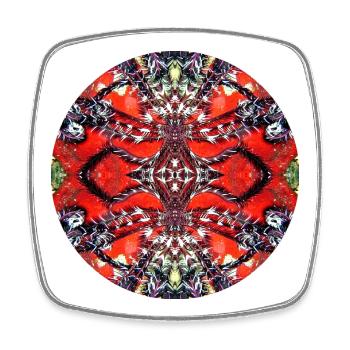 Nature Mandala Sous-marin Plume Étoile - Magnet carré - blanc - Devant