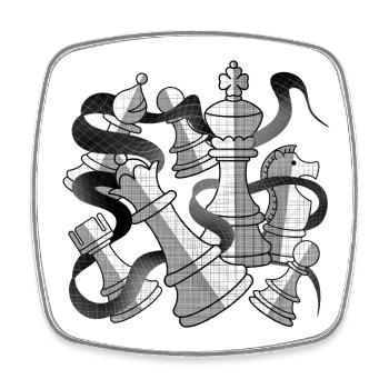 Schachfiguren | Geschenkidee für Chess-Masters - Viereckiger Kühlschrankmagnet - Weiß - Vorne