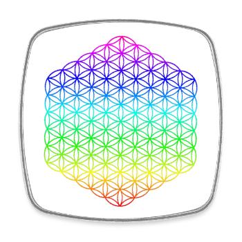 Flower of Life - 5th Dimension - Mandala - Square fridge magnet - white - Front