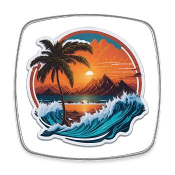 Sunset - Viereckiger Kühlschrankmagnet - Weiß - Vorne