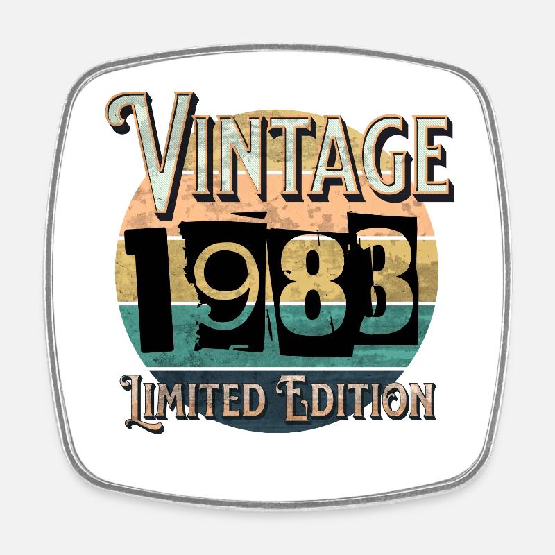 40th Birthday Vintage 1983 Limited Edition - Square fridge magnet - white