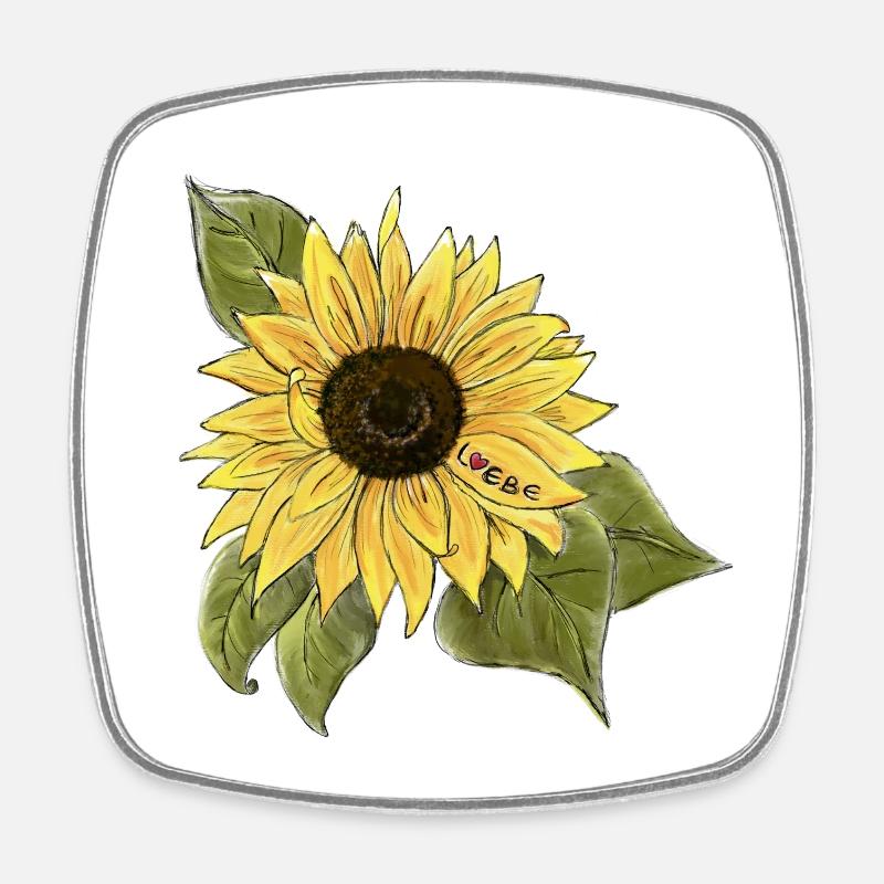 Sunflower 🌻 - Square fridge magnet - white