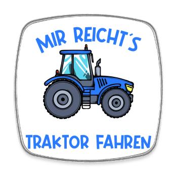 Kraftfahrzeug Traktor Fahrzeug Landwirt Bauernhof - Viereckiger Kühlschrankmagnet - Weiß - Vorne