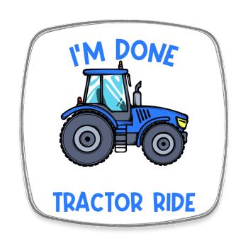 Tracteur Déclaration de l’agriculteur Véhicule à moteur Pays Air - Magnet carré - blanc - Devant