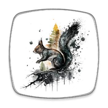 Wildtierkunst mit Wasserfarben-Effekt - Viereckiger Kühlschrankmagnet - Weiß - Vorne