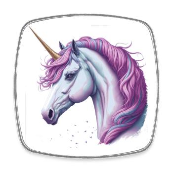 Licorne - Magnet carré - blanc - Devant