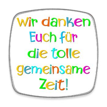 Abschiedssprüche Team - Dankbarkeit ZEIT - Viereckiger Kühlschrankmagnet - Weiß - Vorne
