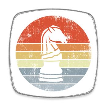 Schach Springer Vintage Look - Viereckiger Kühlschrankmagnet - Weiß - Vorne
