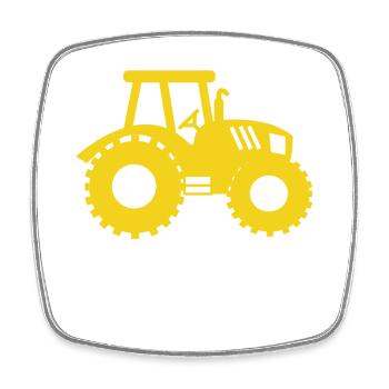 Traktor Bauer Feld Ackerbau Statement Biobauer - Viereckiger Kühlschrankmagnet - Weiß - Vorne