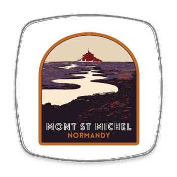 Bunte Illustration des Mont Saint Michel - Viereckiger Kühlschrankmagnet - Weiß - Vorne
