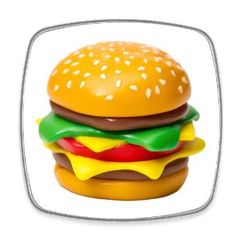 Hamburger Po Art Print - Square fridge magnet - white - Front
