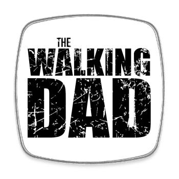 The Walking Dad - Viereckiger Kühlschrankmagnet - Weiß - Vorne