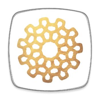 Sonne Gold Ornament Yoga Meditation Konzentration - Viereckiger Kühlschrankmagnet - Weiß - Vorne