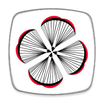 Parachutists together form a lucky clover - Square fridge magnet - white - Front