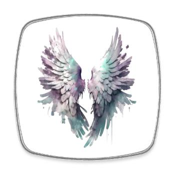 Pastellfarbene Aquarellflügel - Viereckiger Kühlschrankmagnet - Weiß - Vorne