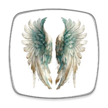 Ailes d'Ange aquarelle pastel - Magnet carré - blanc - Devant
