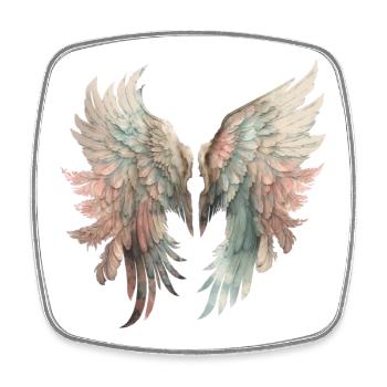 Pastellfarbene Flügel in Aquarell - Viereckiger Kühlschrankmagnet - Weiß - Vorne