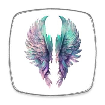 Ailes Pastel Irisées - Magnet carré - blanc - Devant