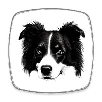 Border Collie Irischer Hütehund - Viereckiger Kühlschrankmagnet - Weiß - Vorne