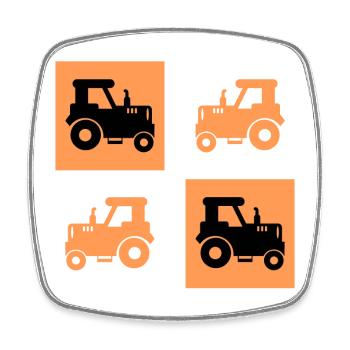Agriculture agricole Tracteur Tracteur agriculteur - Magnet carré - blanc - Devant