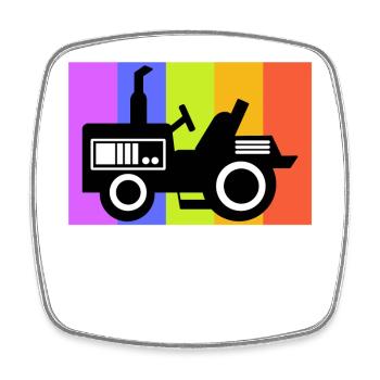 Traktor Kraftfahrzeug Biobauer Ackerbau Fahrzeug - Viereckiger Kühlschrankmagnet - Weiß - Vorne