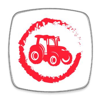 Motor Vehicle Country Air Field Farm Tractor - Square fridge magnet - white - Front