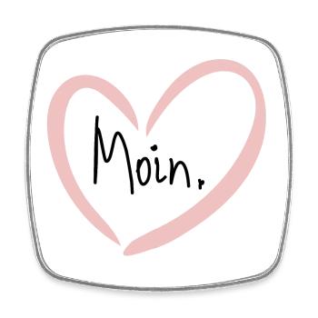 Moin - Viereckiger Kühlschrankmagnet - Weiß - Vorne