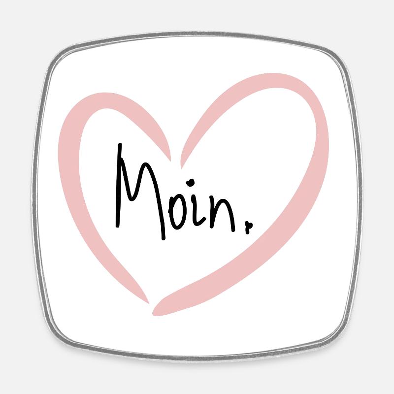 Moin - Viereckiger Kühlschrankmagnet - Weiß