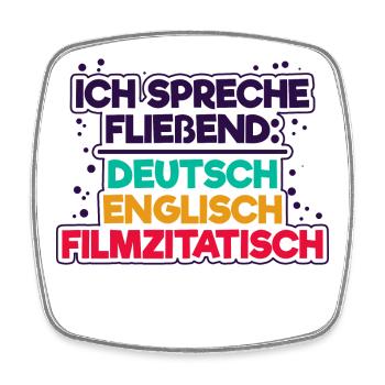 Movies Film Schauen Kino Filme Statement Cineast - Viereckiger Kühlschrankmagnet - Weiß - Vorne