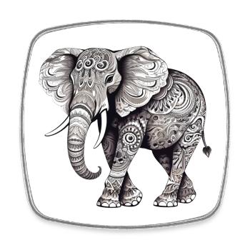 Ornamental elephant - Square fridge magnet - white - Front