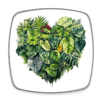 Leaf Heart Tropical Forest - Square fridge magnet - white - Front