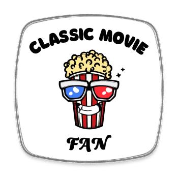 Movie Night Filme Movies Statement Popcorn Serien - Viereckiger Kühlschrankmagnet - Weiß - Vorne