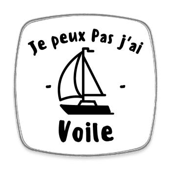 Je peux pas j ai voile n - Magnet carré - blanc - Devant