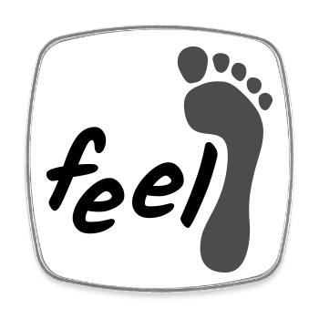 feel barefoot; fühle barfuß (2-farbig) - Viereckiger Kühlschrankmagnet - Weiß - Vorne
