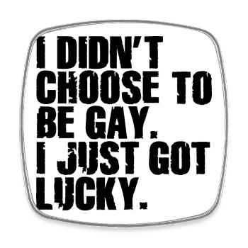 Humour gay Gay Dicton drôle drapeau arc-en-ciel - Magnet carré - blanc - Devant